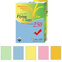중성지 A4 80g 색전지 토퍼 색지 색상지 5색세트 250P 디자이너스지 색깔 용지 플라잉 칼라 색간지 팬시 페이퍼 전지 프린트 종이 얇은 컬러 메뉴판 아트지 레이저 잉크젯
