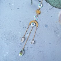 선캐쳐 크리스탈 라이트 캐처 레인보우 스테인드 글라스 패어리 윈드 차임 자동차 차량용 참 펜던트 정원 데코레이션 야외 장식, 03 S3