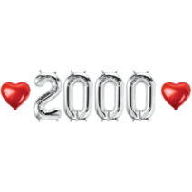 2000일 숫자 하트 풍선 세트 커플 이벤트 축하, 05.실버-소-2000