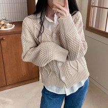 [아이슈즈] 다이아무늬니트단추가디건 1113194