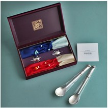 칠보 특 은수저 80% 2벌+거북받침+케이스+주머니+종이포장 부부 커플 혼수 예단용 신혼 고급 은수저세트 은혼식 전통수저 선물, 수선화