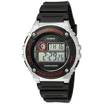 Casio Mens Illuminator Quartz Resin Watch Color:Black (Model: W-216H-1CVCF)