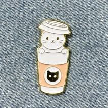 BC232 핑크 통속의 고양이 냥이 뱃지 빼찌 브로치