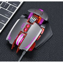 T Wolf V9 컴터 컴퓨터 게임 메카닉 커스텀 유선 게이밍 마우스, V9 그레이