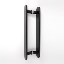 강화도어손잡이 블랙 340 라운드 크로아 스텐 출입문 강화유리 손잡이