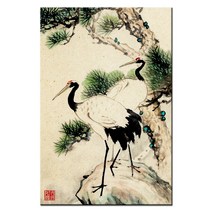 한국화 그림 동양화 민화 액자 수묵 담채화 캔버스 인테리어, 12.무병장수 두루미