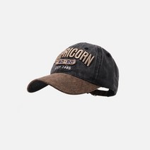 아메리칸 캐주얼 야구 모자트렌디한 남성 빈티지 볼륨레터링 자수 패치 투톤 캡모자와 일본계 패션