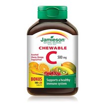 jamieson Laboratories 비타민 C 츄어블 500mg 혼합 3가지 맛 120개