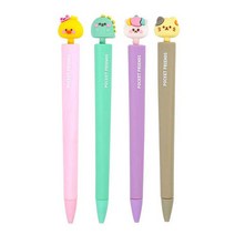 쪼꼬미친구들 피규어 삼각 샤프 0.5mm 4종1세트, 2000쪼꼬미친구들피규어삼각샤프 4종1세트