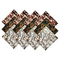 FANNI YOUPIN 다양한 색상 페이즐리 카우보이 반다나 12팩 55.9cm(22인치) 두께의 면 스카프 남성 여성용 홀치기 염색 [미국 직배송], Woodland Camo