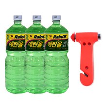 불스원 레인OK 에탄올 그린워셔액 1800ml 3통 + 차량안전망치 증정, 워셔액3통+미니안전망치