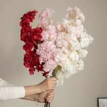 벚꽃 인테리어 대형 긴가지 조화꽃, 크림핑크