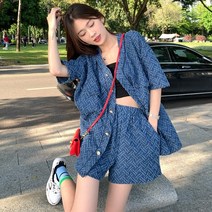 위위브렌 여성 정장 반팔자켓 반바지 세트