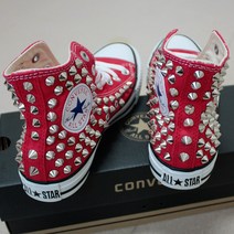 CONVERSE 컨버스 정품 레드 빨강 커스텀 리폼 하이탑 패션스니커즈 컨버스운동화 컨버스화 컨버스신발