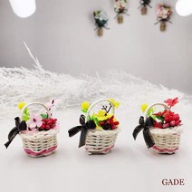 가더GADE 납골당꾸미기 미니어처 미니어쳐 미니꽃바구니 조화꽃 장식품 장식소품 미니꽃다발, 6S) PK