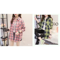 COMIRST 1+1 여성용 체크니 긴팔 남방 봄/여름/가을/겨울 여자 4계절 체크무늬 셔츠 룽 셔츠 상의 여자체크남방 여자 체크셔츠 여자 등산 도보 여행 캠핑 봄 셔츠