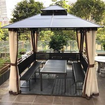 정자 캐노피 정원 테라스 원두막 파고라 바베큐장 옵1, 2.6x2.6m 정자