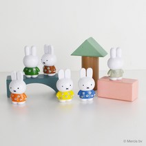 미피 miffy 미니 피규어 꽃무늬 플라워 마스코트 장식 소품 / 원색, 03_파랑