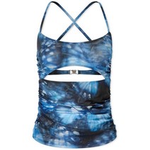 미스비헤이브 MISBHV Mesh Butterfly Cut Out Top - Blue