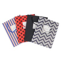 세미나 연회장 기념품 미니 쇼핑백 종이가방 5P 업소용 빵집 남친 축제 선물용 판촉물, 그레이 지그재그