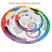 컬러가이드 rgb색상표 색상환 cmyk 색상표 색깔표 컬러칩 1 pcs 1218 색 문신 안료 휠 종이 카드 공급 3 계층 믹스 가이드 중앙 원 회전 네일 문신컬러리스트, 3개 12색