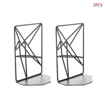 1 쌍의 금속 철 책꽂이 독서 서적 지원 데스크탑 사무용 문서 잡지 정리기 브래킷 & 책꽂이, 검정