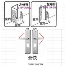 원슬라이딩중문 3연동 중문 도어 잠금 액세서리 가정용 하드웨어 알루미늄 합금 핸들 일반 도난 방지 두, 05 left-three switch
