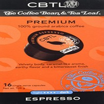 CBTL Premium Espresso Capsules By The Coffee Bean Tea Leaf 16-Count Box k-cup, 1