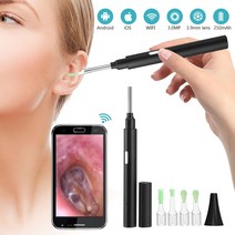 3.9mm 귀 청소기 내시경 귀 와이파이 Otoscope HD 1080P 무선 귀 5 축 자이로 스코프 귀 왁스 제거 도, 한개옵션0
