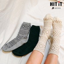 히트잇양말 여자 인디언 골지 중목양말 5켤레