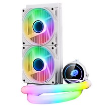 [DCONE]크로스보더 게이밍 240 데스크탑 컴퓨터 본체 CPU 히트싱크 ARGB 슬라이드 일체형 수냉팬, 240 화이트 ARGB