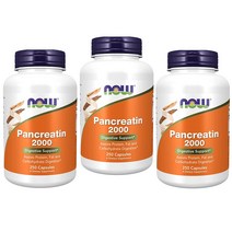 NOW Pancreatin 2000 판크레아틴 200 mg 250캡슐 X 3개, 3통