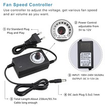 무선 히팅건 힛툴 소형 열풍기 gdstime 120mm 3000rpm 팬 냉각 컨트롤러 포함 12cm 12v 220v btc 기계 섀시 워크스테이션 캐비닛 라디 터 서버 팬, 유럽 ​​연합 속도 거버너