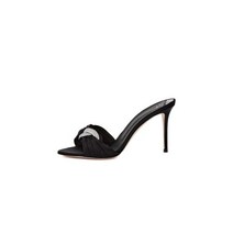 GIUSEPPE ZANOTTI 주세페자노티 WOMEN CLANDESTIN 데스틴O 하이힐 새틴 샌들 - 블랙