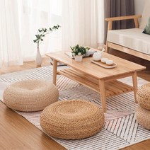 두툼한 라탄방석 라탄스툴 원형 왕골방석 40X17cm