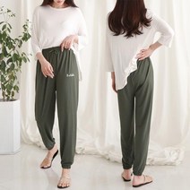 여성 여름 간절기 신축성 냉장고 간지핏 스타일리쉬 착용감 아이스 밴딩 조거 팬츠