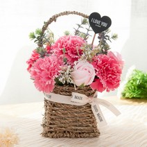 데일리 카네이션 바구니Aset 25cm_P 조화 어버이날 스승의날 선물 감사 FAICFT, 레드