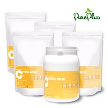 퓨어프러스 구연산 5kg 세트(용기형1+지퍼팩4) 베이킹소다 과탄산소다 천연세제3종, 구연산5kg세트(용기형1+지퍼팩4)