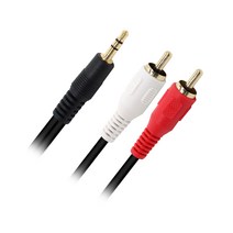 NEXI NE OK부품ST 3극 스테레오 3.5 RCA 2선 스피커 연결 케이블 1M, 1개