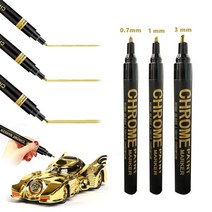 크롬도색 휠 도색 미러 골드 실버 마커 펜 반사 페인트 금속, 금 0.7mm-1mm-3mm