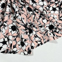 총알지 플라워 핑크 양방스판 여성의류 원피스 스커트 봄 가을 원단 화사한 꽃 나염