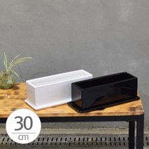 모던 도기화분 옆이 넓은 직사각 30x10x10cm 185781EA, 블랙 유광