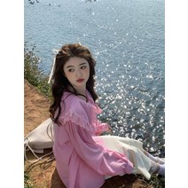 빅 프릴 카라 레이스 코튼 면 러플 블라우스 오버핏 하늘하늘 벌룬 샤랄라 보세 수입 SY