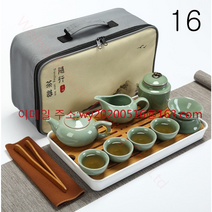 가완이일홈마니 휴대용선물용 도자기전통찻잔차잔 다기다도세트, 16