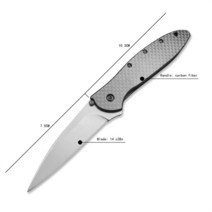 Kershaw 1660 켄 양파 부추 플리퍼 접이식 칼 14C28N 일반 블레이드 탄소 섬유 핸들 전술 야외 사냥 캠핑 나이프, [01] Carbon Fiber Handle