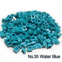 더치커피 메이커 Smartable 플레이트 1x1 빌딩 블록 MOC 부품 DIY 로고 픽셀 아트 QR 코드 벽돌 모자이크, 35 Water Blue 35