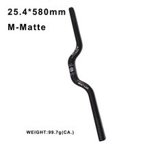 자전거 핸들바 BUCKLOS254mm 짧은 핸들 바 540mm 580mm BMX 접이식 풀 카본 MTB 플랫 라이저 사이클링 부품, 12.254580MMatte