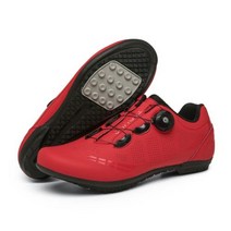 자전거신발 클릭슈즈 산악자전거신발 남성 사이클링 스니커즈 Mtb 신발 레이싱 자전거 자동 잠금 속도 여성 스피드 클릿 산악 도로 2023, Rubber-red+44