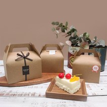 조각케익박스 무지 조각케이크 손잡이상자 크라프트 (삼면2호) JP-3003K 장원패키지 [200ea]