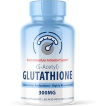 S-아세틸 L-글루타티온 300mg PER 캡슐 60캡슐 초강력아세틸화 글루타티온 S 아세틸 생체 이용 가능한 흡수를 위한 내산성 캡슐. 글루타치온골드